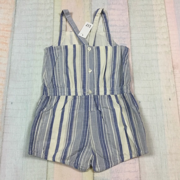 Gap Girls 4T or 5T Striped Shorts Jumpsuit Romper - Picture 4 of 5
